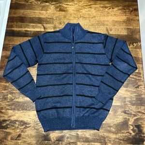 TRUE ROCK Men's blue and Black Zip-Up Sweater